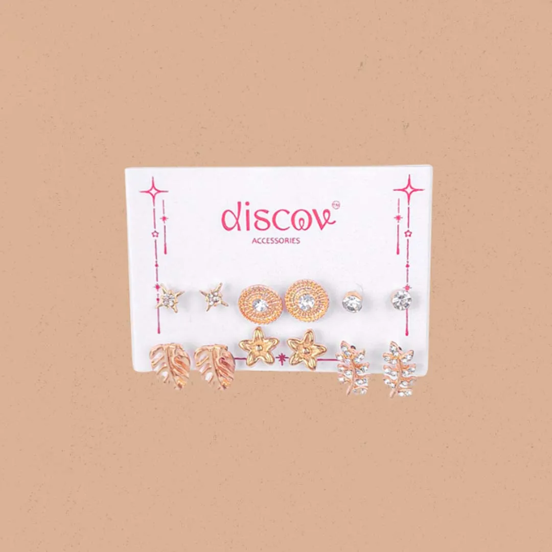 f-2-1.webp Pack of 6 Golden Crystal Starfall Mini Studs Combo - Image 1