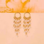 Cascading Pearl Dangle Earrings - Image 2