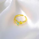 Golden Pastel Gem Ring
