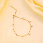 Elegant Golden Pearl Chain Bracelet